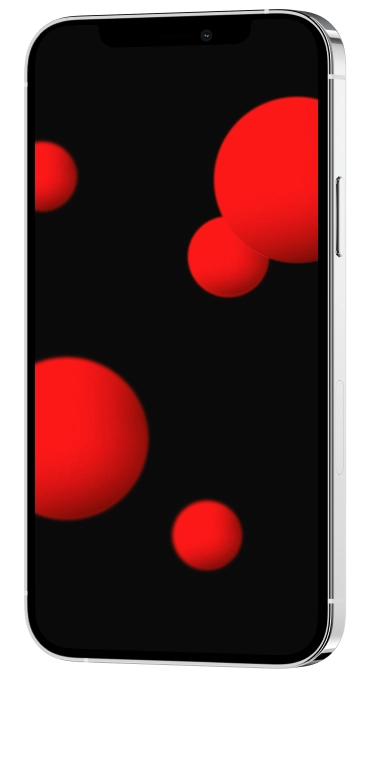 phone mockup with spheres